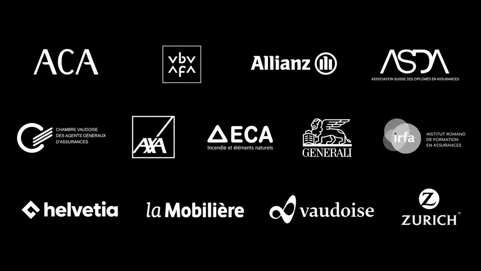 Logos des compagnies et organisations de la formation en assurances